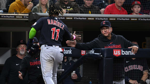 Jose Ramirez Terry Francona Jun 13 2023
